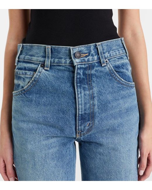Nili Lotan Blue Joan Mid-Rise Straight Jeans