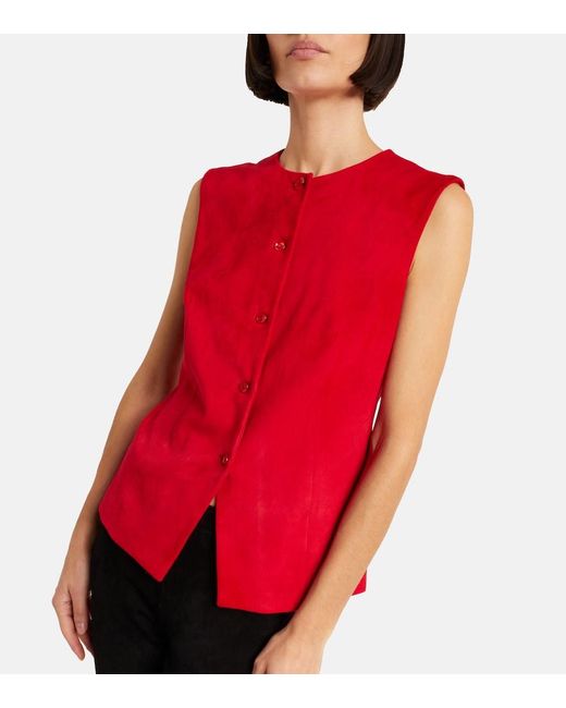 Stouls Red Casino Suede Vest