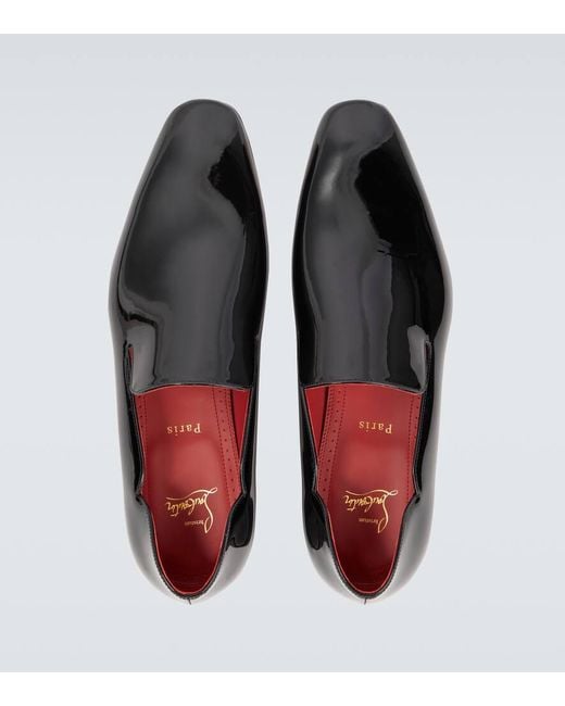 Christian Louboutin Black Dandy Chick Patent-Leather Loafers for men