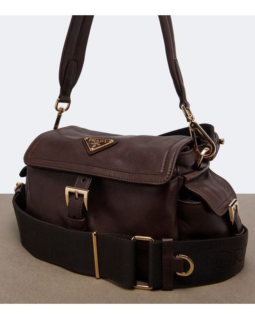 Prada Brown Explore Medium Leather Shoulder Bag