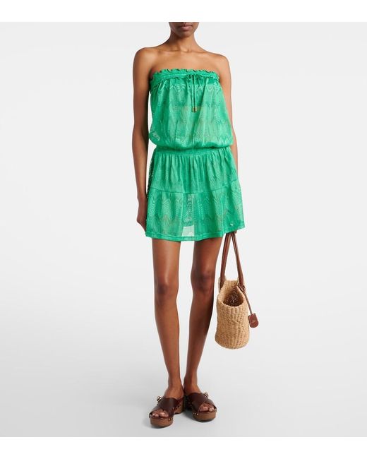 Melissa Odabash Green Isla Strapless Minidress