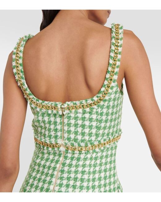 Rebecca Vallance Green Cher Houndstooth Minidress