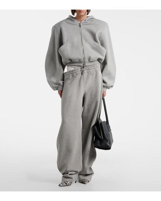 The Attico Gray Cotton Jersey Hoodie