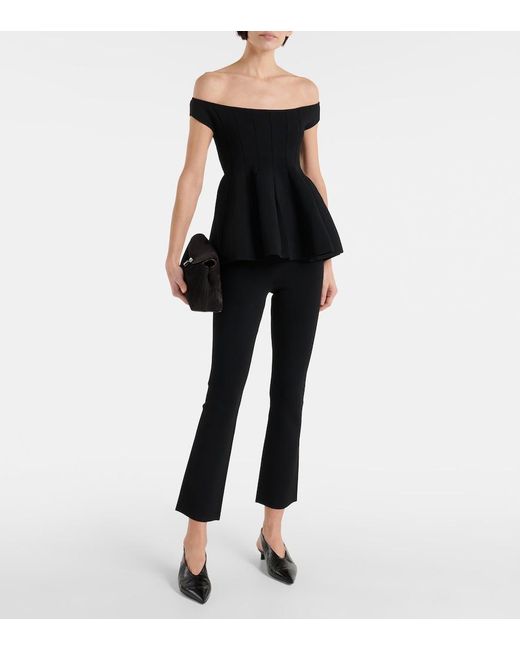 Altuzarra Black Simone Off-Shoulder Top