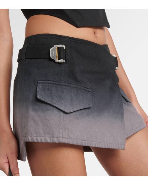 Dion Lee Black Utility Wrap Denim Miniskirt