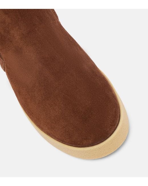 Miu Miu Brown Shearling-Lined Suede Boots