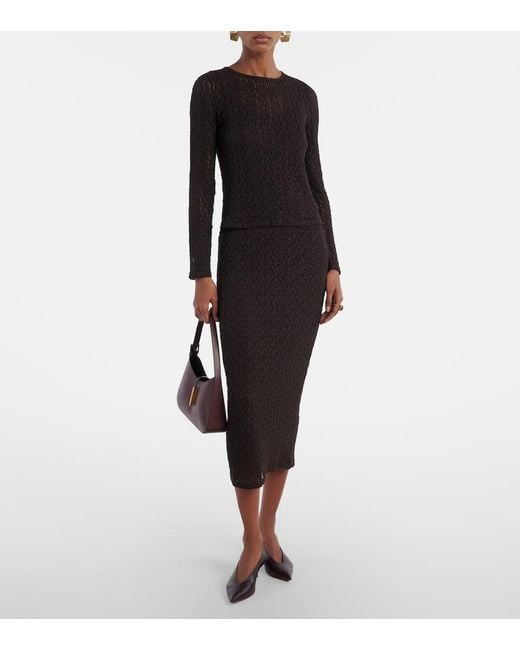 Velvet Black Mia Lace Midi Skirt