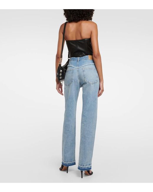 Isabel Marant Blue Noemie High-Waisted Denim Jeans