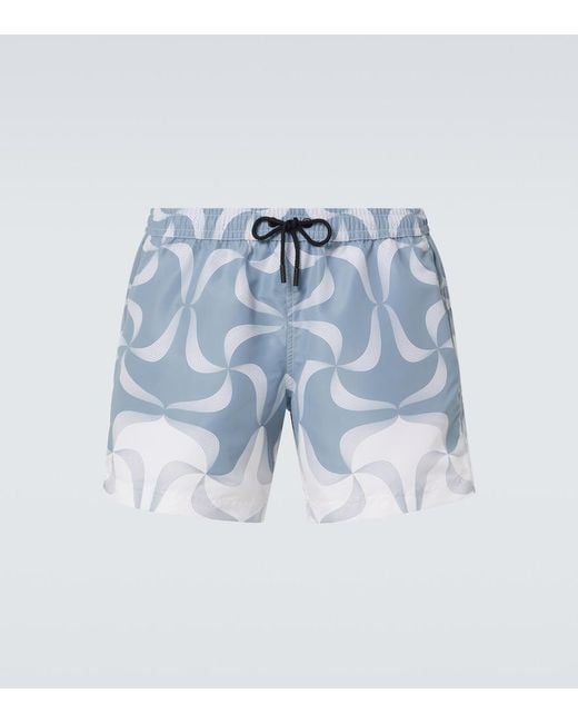 Banador Mantra Estampado Commas de hombre de color Blue