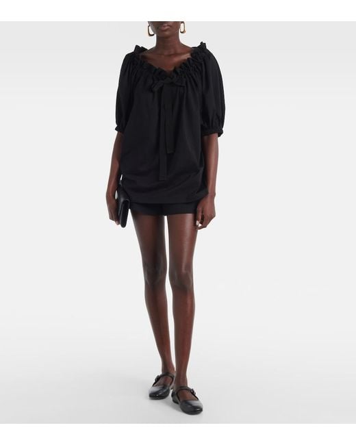 Patou Black Cotton Jersey Top