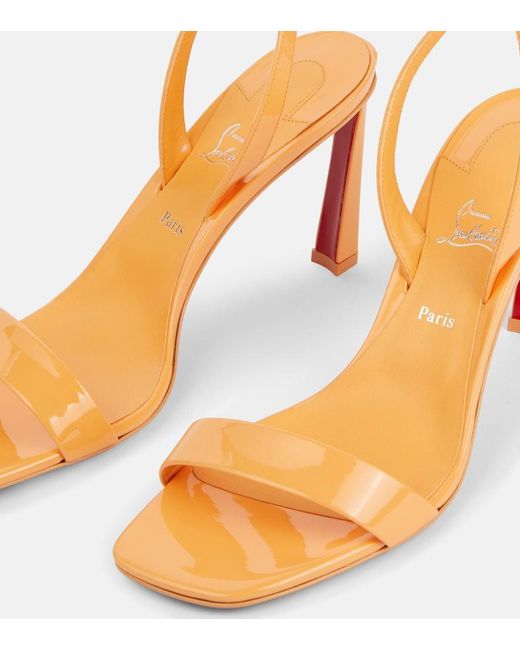 Christian Louboutin Orange O Condora 85 Patent Leather Sandals