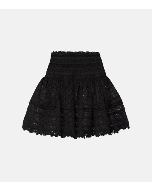 Poupette Black Galia Smocked Miniskirt