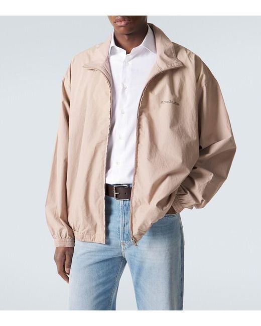 Acne Pink Logo Cotton Poplin Blouson Jacket for men