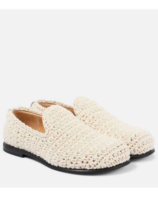 J.W. Anderson White Loafers aus Haekelstrick