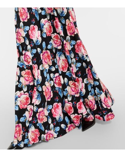 Diane von Furstenberg White Monika Floral Satin Maxi Dress
