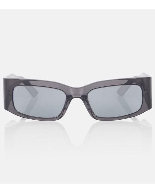 Balenciaga Gray Logo Rectangular Sunglasses