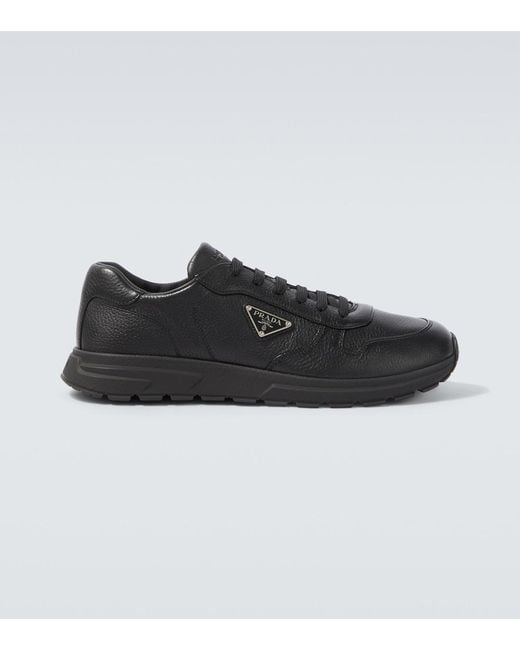 Prada Black Prax 2.0 Leather Sneakers for men