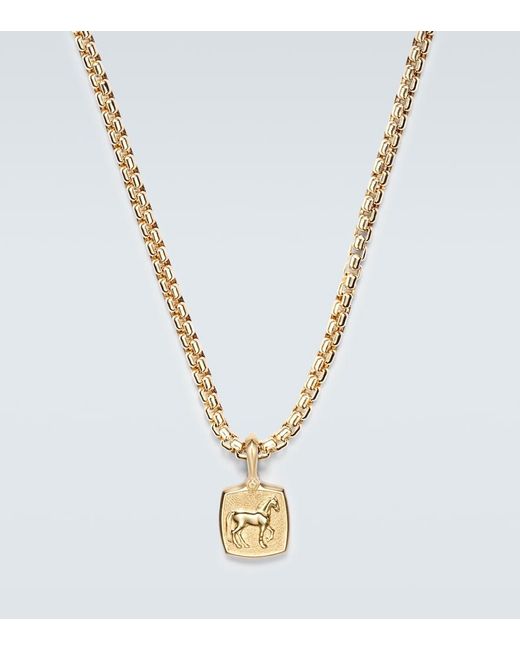 David Yurman Blue Petrvs Horse 18Kt Pendant Necklace for men