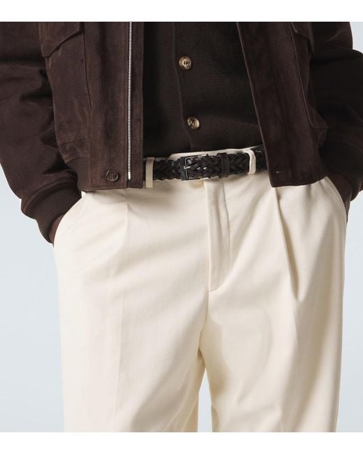 Lardini Black Braided Leather Belt for men