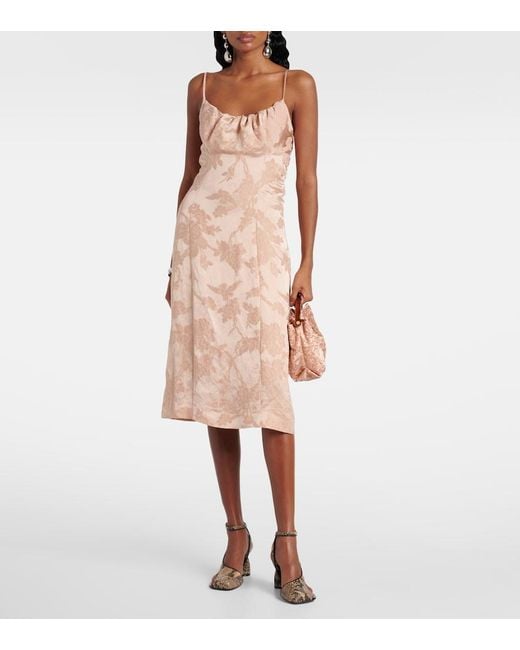Dries Van Noten Natural Dirios Floral Jacquard Gown