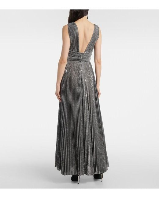 Dolce & Gabbana Gray Metallic Plisse Cocktail Dress