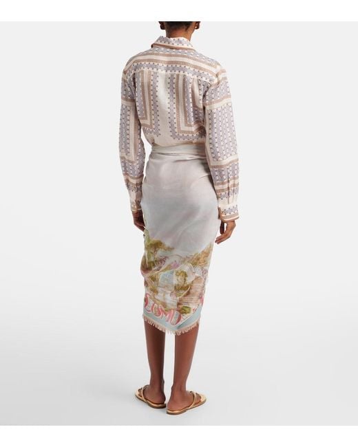 Zimmermann Natural Como Printed Cotton Beach Cover-Up