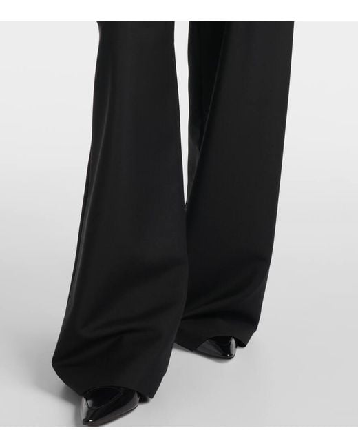 Rohe Black Wool And Mohair Wide-Leg Pants