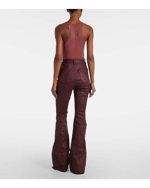 Rick Owens Purple Bolan High-Rise Bootcut Jeans