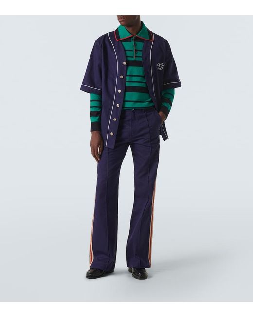 Wales Bonner Green Sitar Wool And Silk Sweater for men