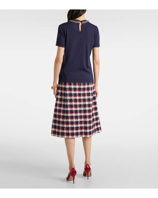 Pull En Laine Et Soie Carolina Herrera en coloris Blue
