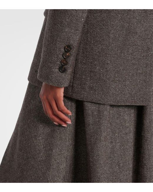 Brunello Cucinelli Gray Wool And Linen-Blend Blazer