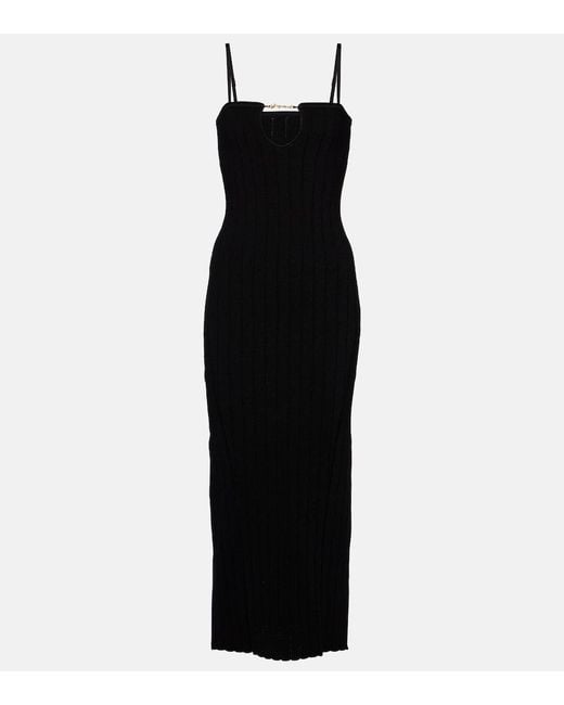 Jacquemus Black Bodycon Midi Dress La Robe Sierra