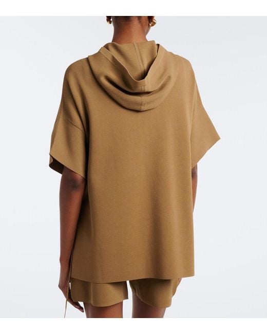 Max Mara Brown Hooded Knitted Poncho