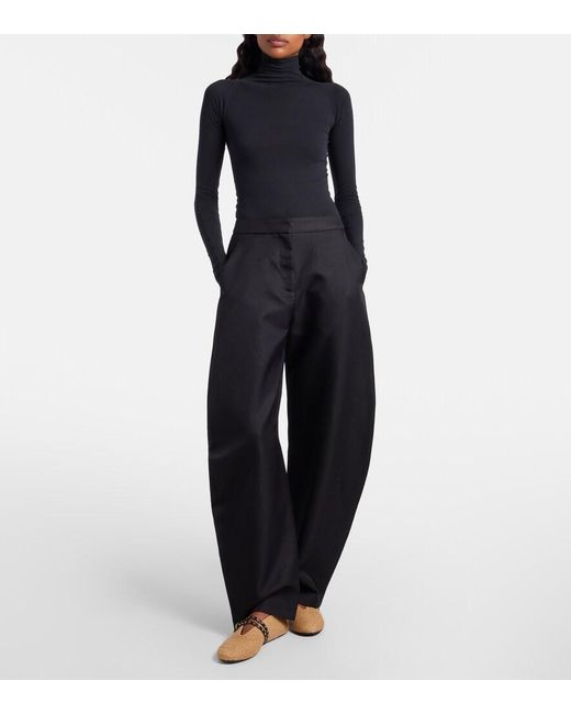 Alaïa Brown Woven Leather-Trimmed Ballet Flats