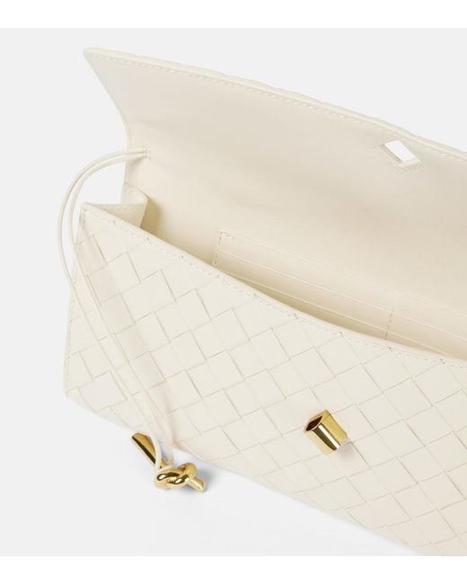 Bottega Veneta Natural Andiamo Intrecciato Leather Clutch