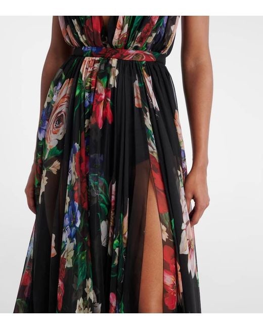 Dolce & Gabbana Black Robe Aus Seidenchiffon