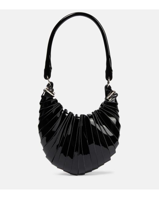 Coperni Black Petal Mini Faux Leather Shoulder Bag