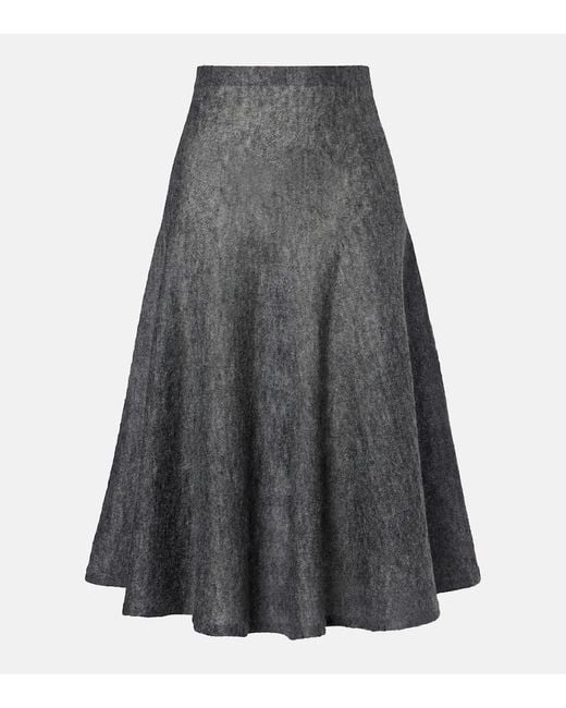 Alaïa Gray Midirock Aus Einem Mohairgemisch
