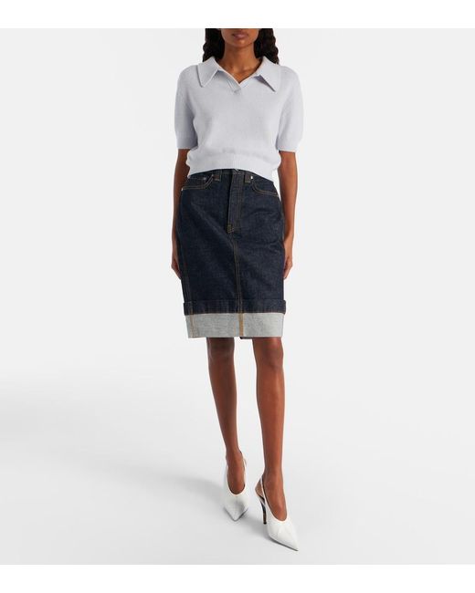 Khaite White Leni Wool And Cashmere Top