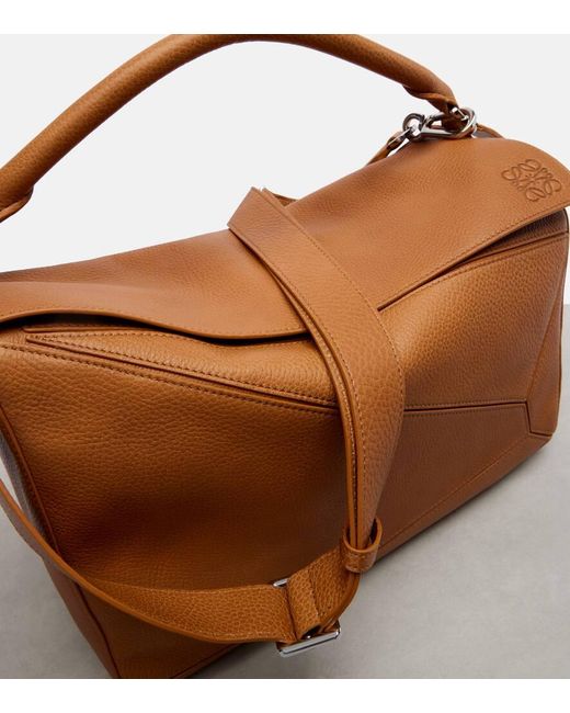 Borsa Puzzle Large di Loewe in Brown