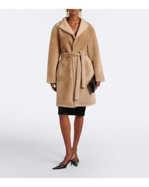 Yves Salomon Natural Shearling Coat