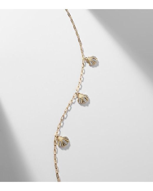 Mateo Metallic 3 Petite Venus Shell 14Kt Necklace With Diamonds