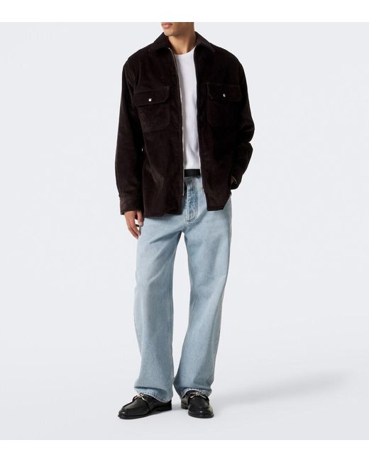 Bottega Veneta Black Cotton Corduroy Overshirt for men