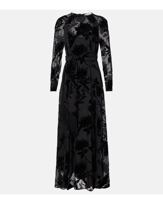 Abito Lungo Burnout Sheath di Zimmermann in Black