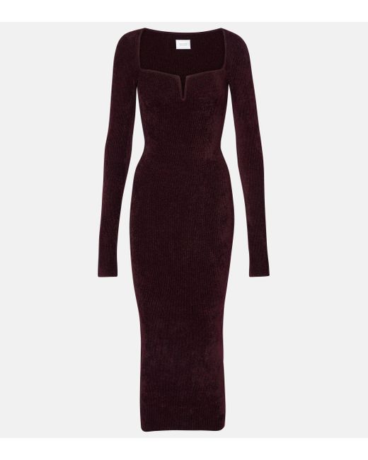 Galvan Purple Freya Velvet Maxi Dress