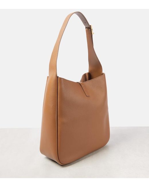 Saint Laurent Brown Le 5 A 7 Supple Large Leather Shoulder Bag