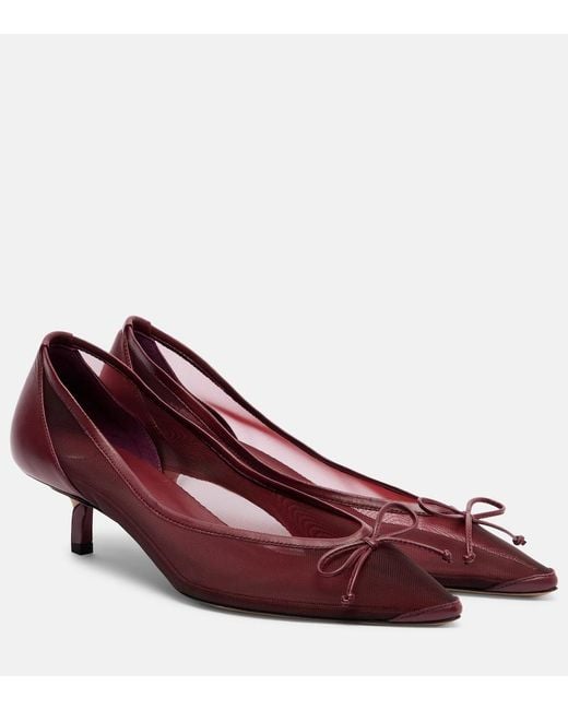 Jacquemus Red Tourni 45 Mesh Pumps