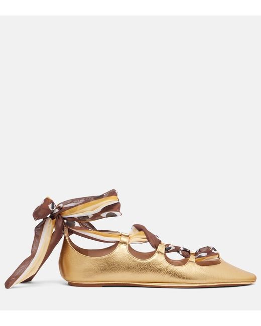 Farm Rio Brown Ballerinas Aus Leder
