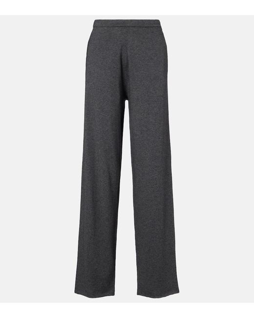 Extreme Cashmere Gray N°353 Relax Cotton-Blend Straight Pants