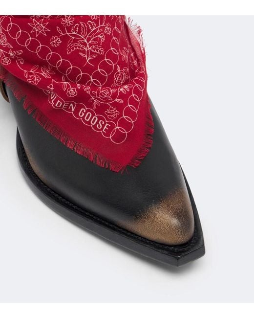 Golden Goose Deluxe Brand Red Debbie Leather Cowboy Boots